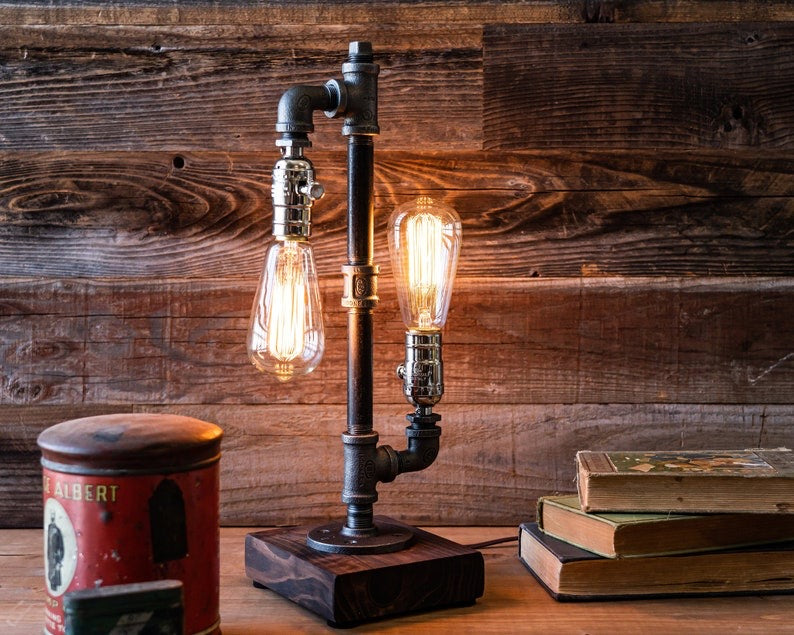 Double Industrial Steampunk lamp